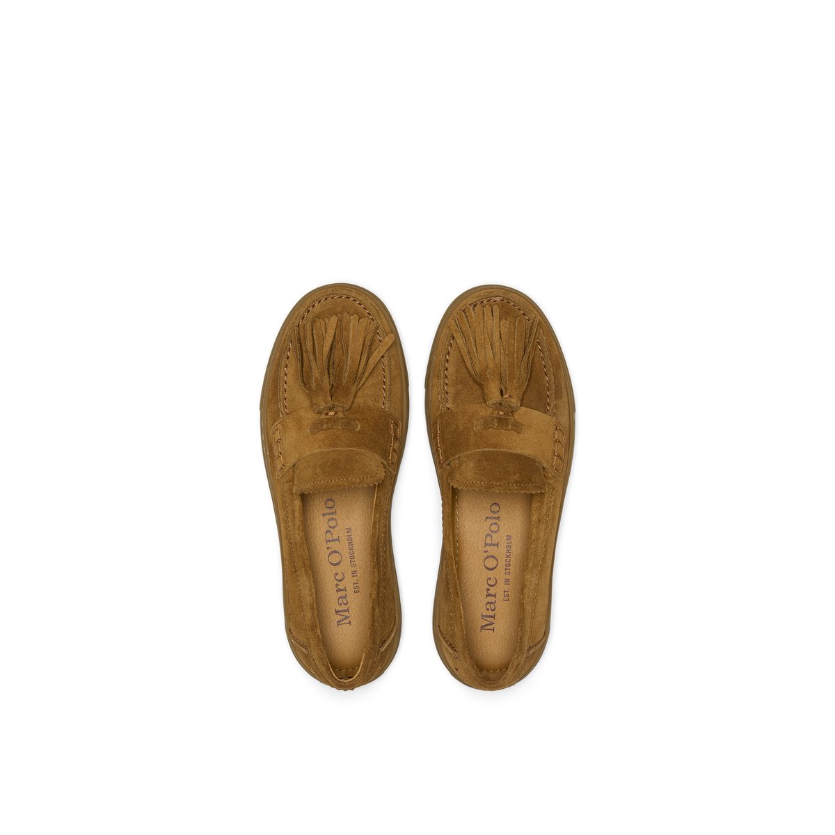 Mocassins modèle Kara en cuir velours huilé cognac, MARC O'POLO
