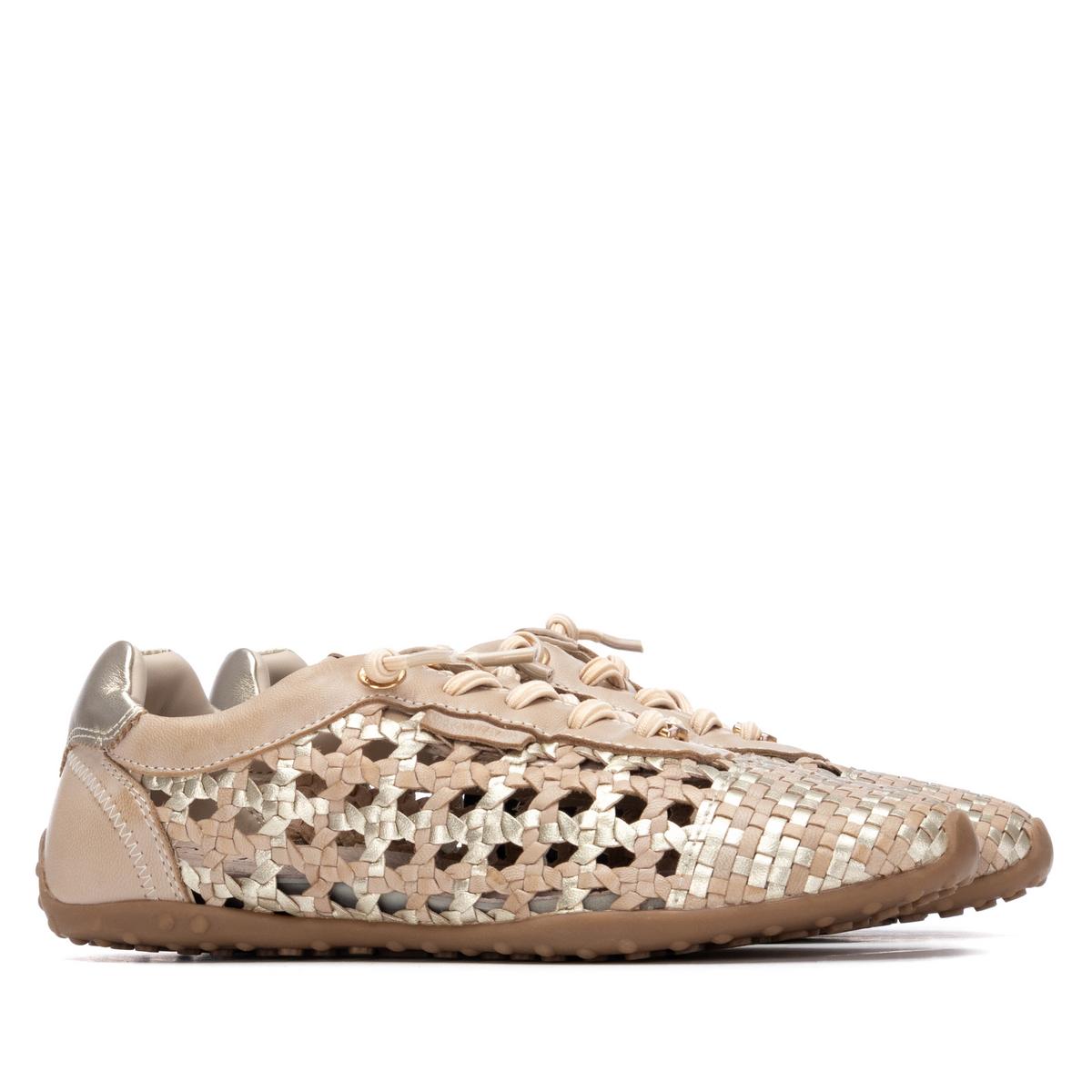 Baskets Plaine Décontractée Lacets beige, CARMELA