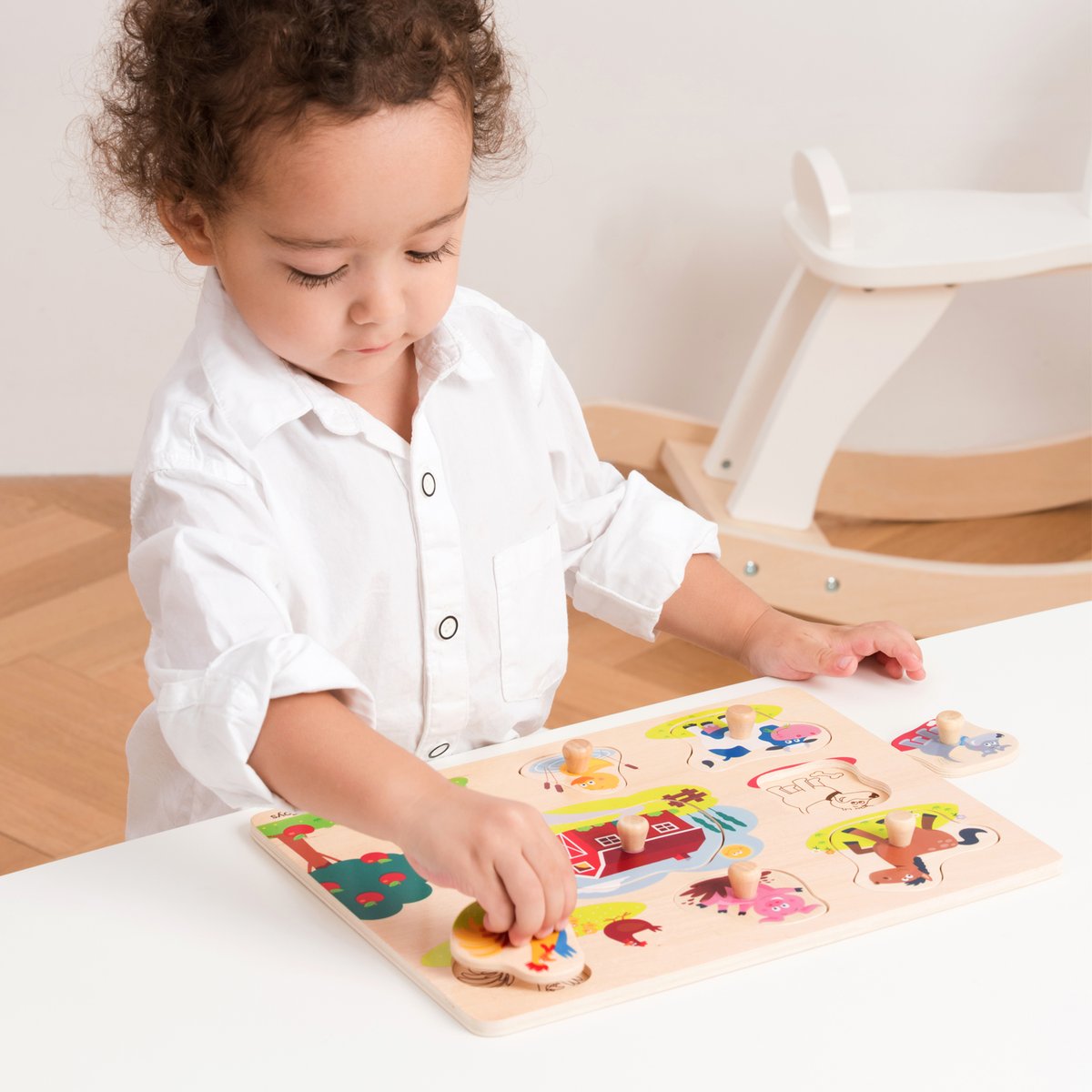 Puzzle Ferme 8 pcs beige, NEW CLASSIC TOYS