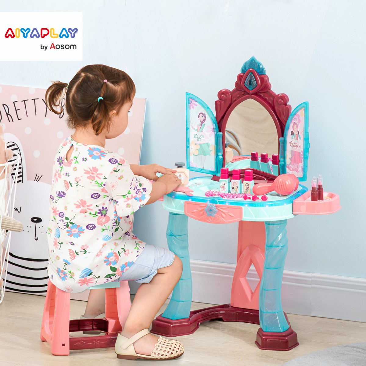 Ensemble de jeu « Coiffeuse pour enfants » PP multicolore, AIYAPLAY