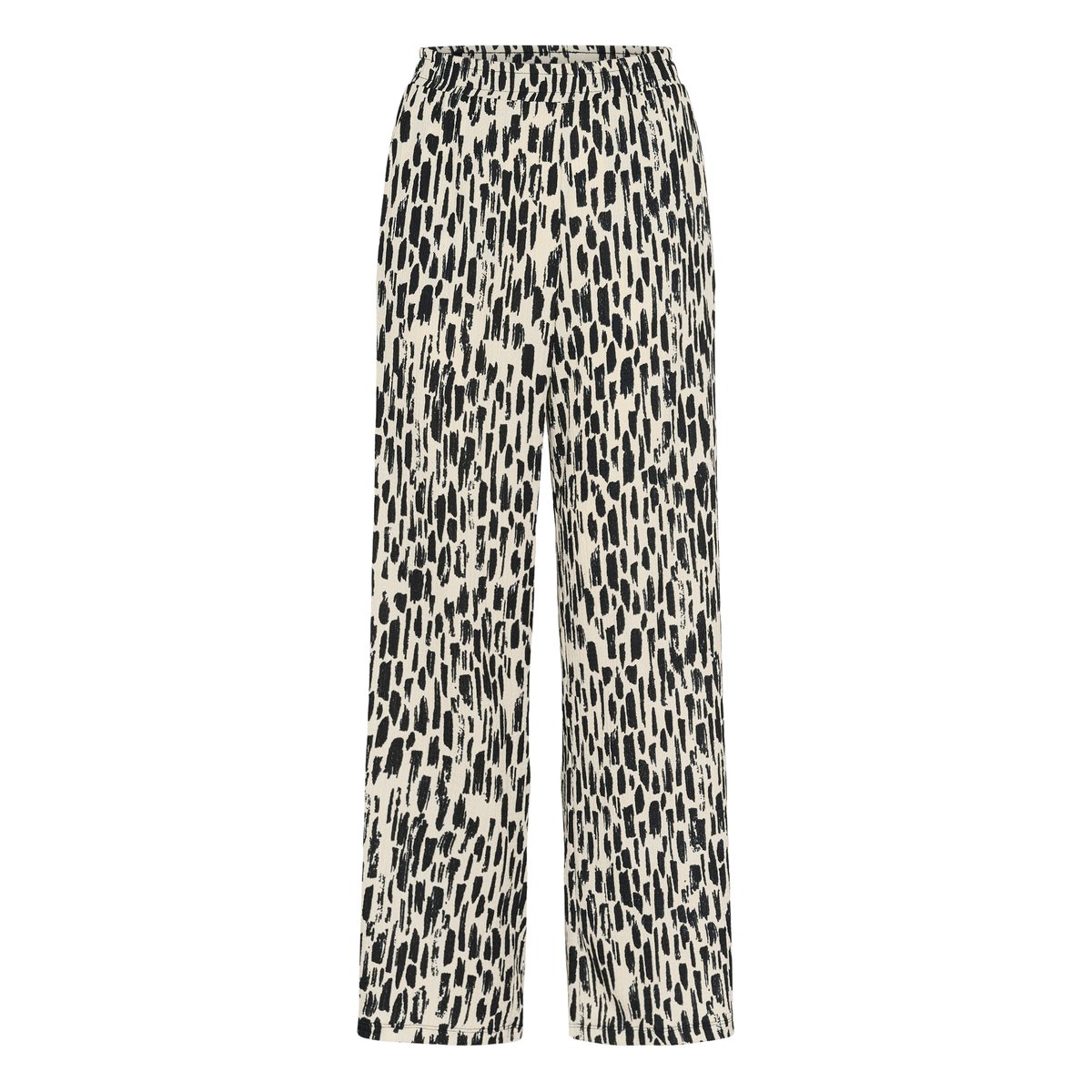 Casual pants blanc turtledove/noir paint print, KAFFE