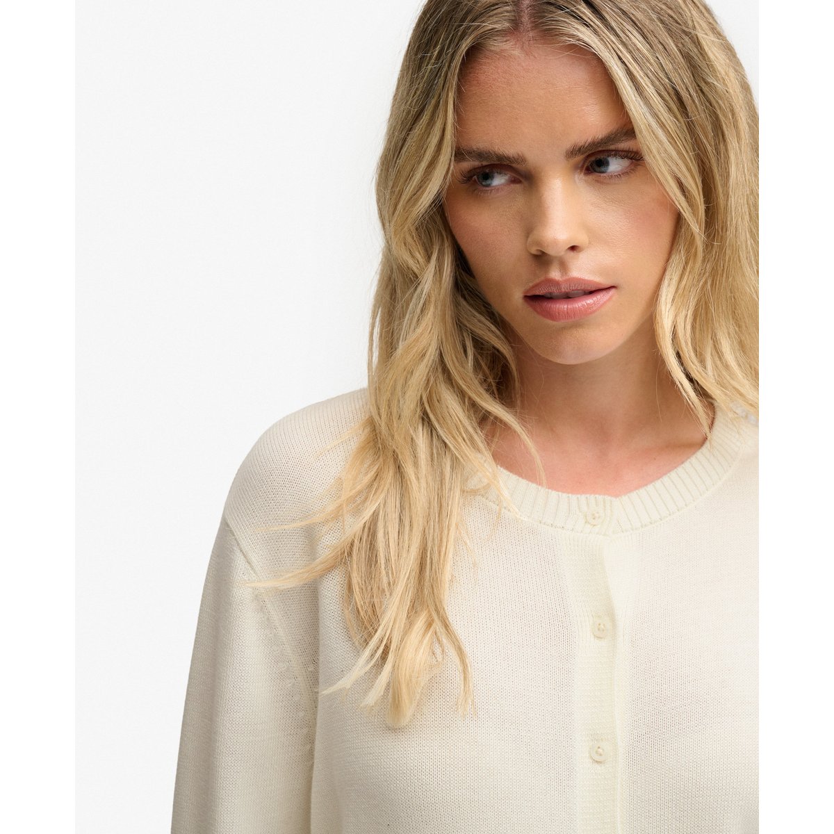 Cardigan Athletic Essentials Coupe Décontractée blanc cassé, SUPERDRY