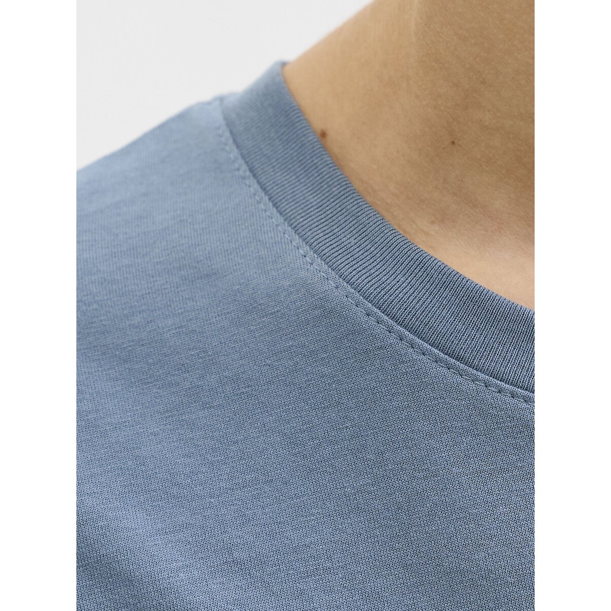 T-shirt manches courtes, imprimé devant bleu grisé, JACK & JONES JUNIOR