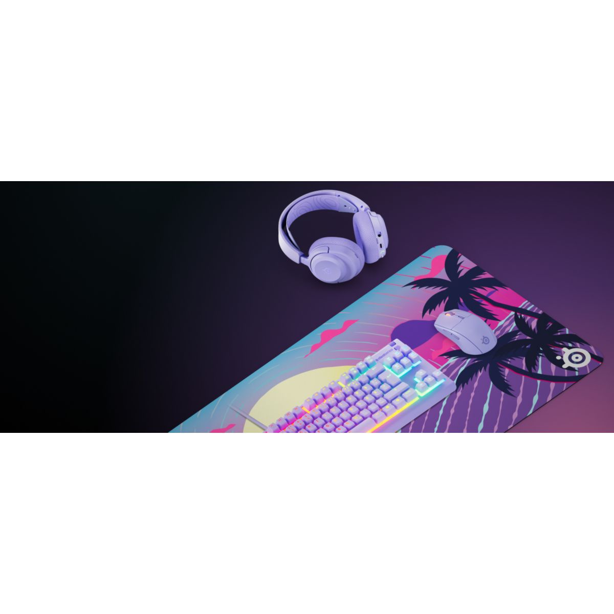 Tapis de souris QcK XXL Neon Sunset EU couleur unique, STEELSERIES
