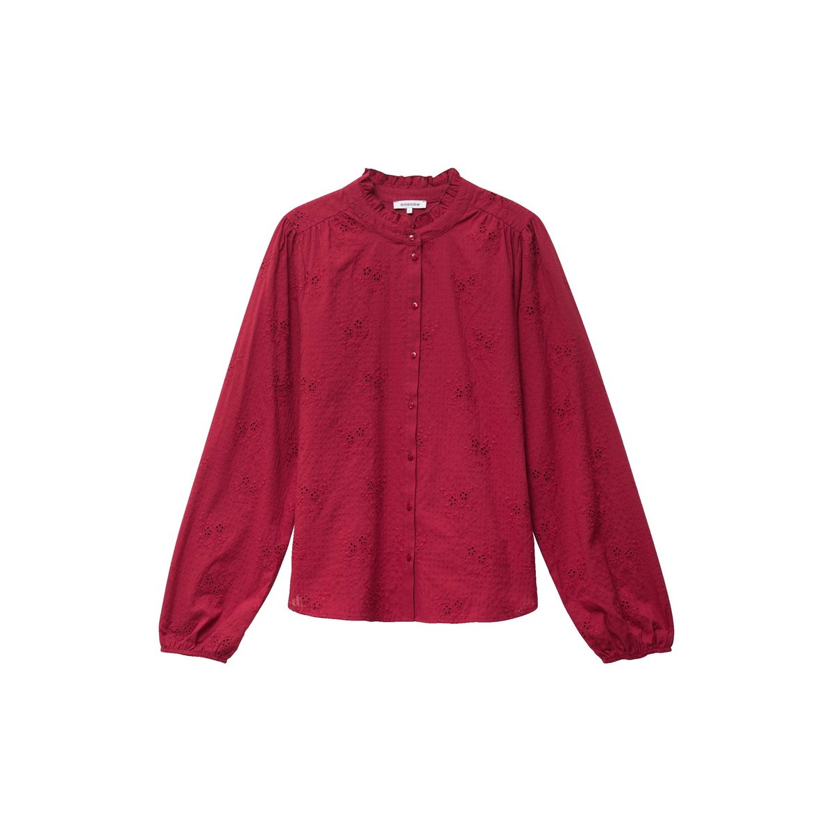 Chemise ample en coton manches longues bordeaux, BONOBO