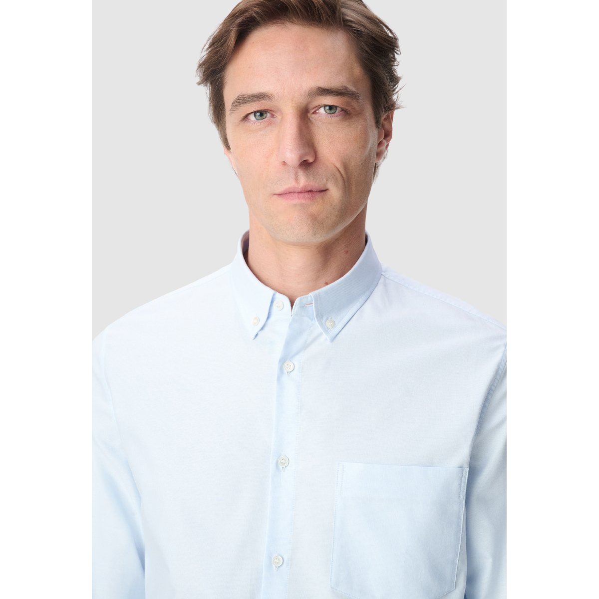 Chemise regular poche plaquée bleu ciel, IKKS