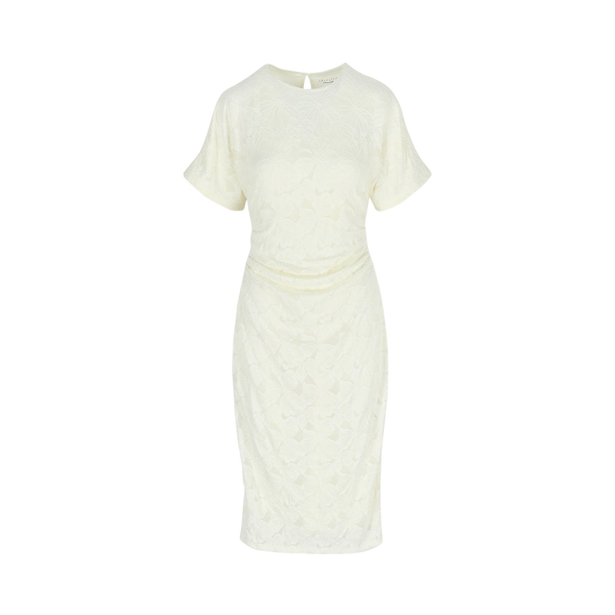 Robe midi texturée ecru peach, LOLALIZA