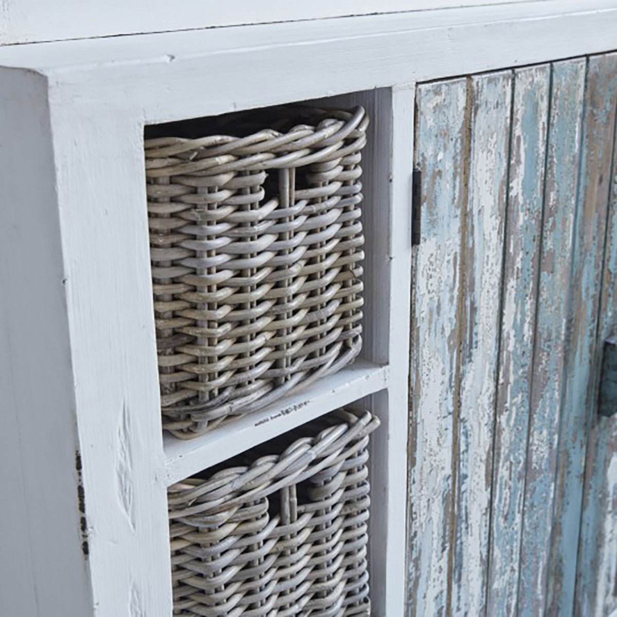 Bibliothèque en bois recyclé massif ATLANTIC blanc, BERAH GETAH