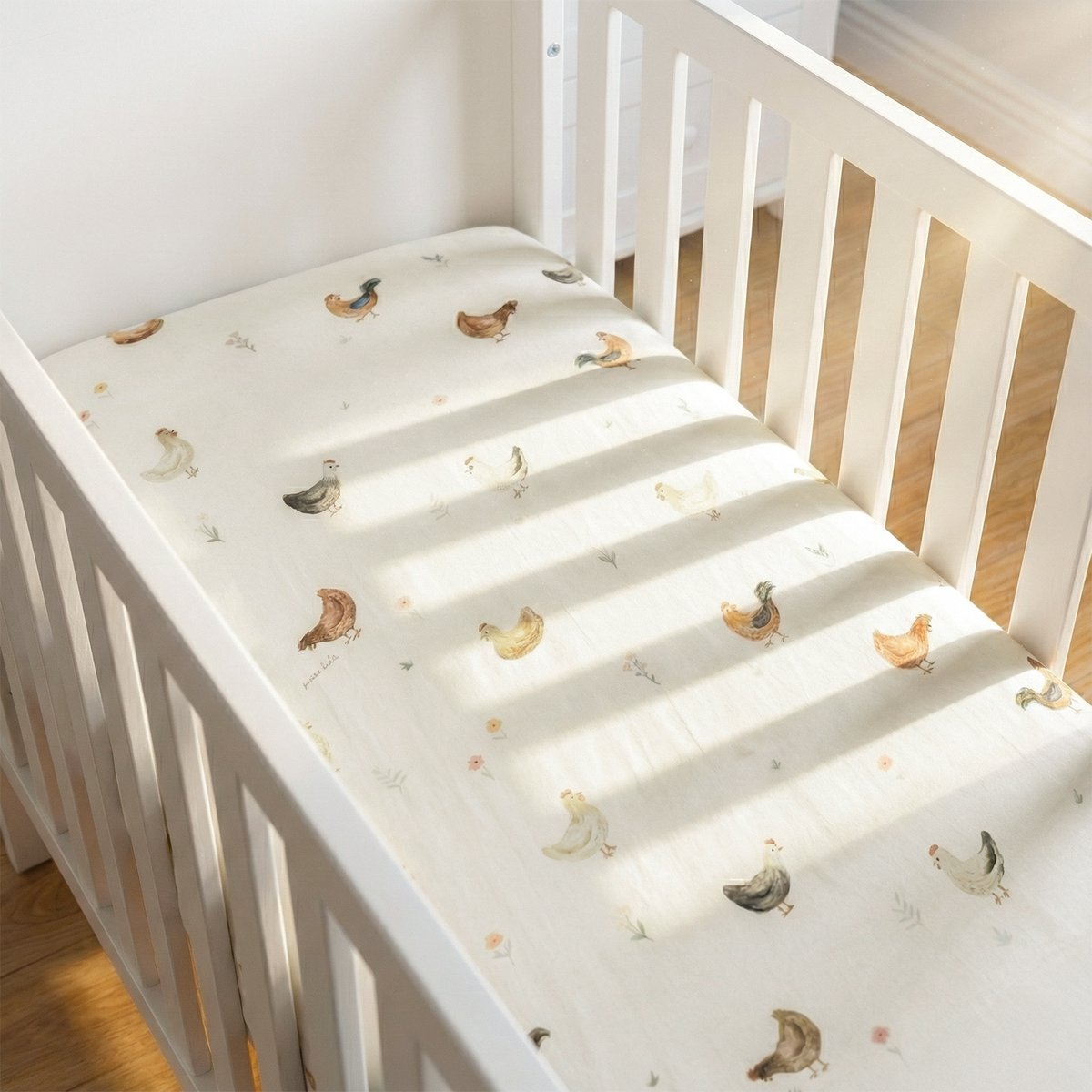 Drap housse uni en coton GALLINA écru, SEVIRA KIDS