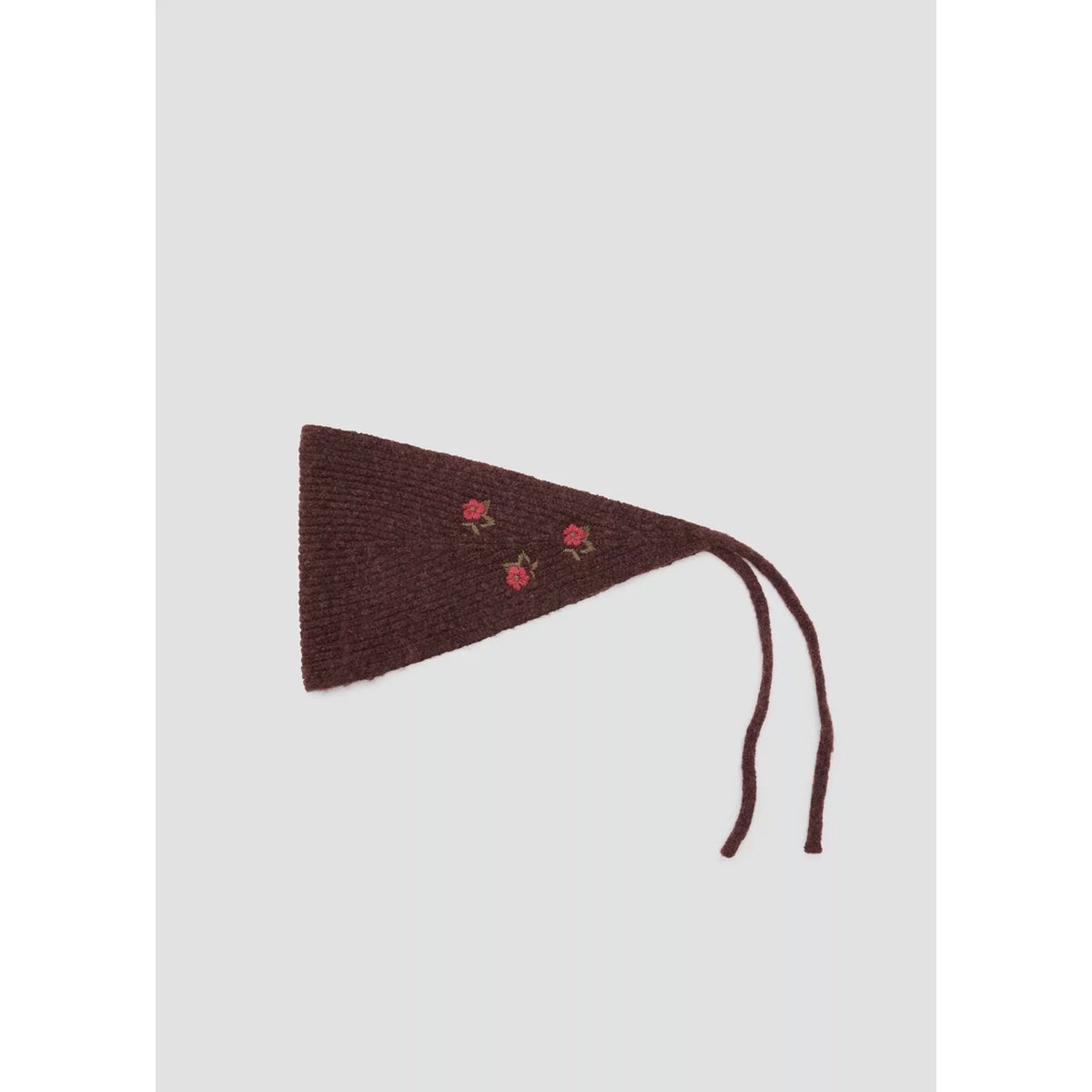 Bonnet en tricot avec fleurs brodées chocolat, MANGO KIDS