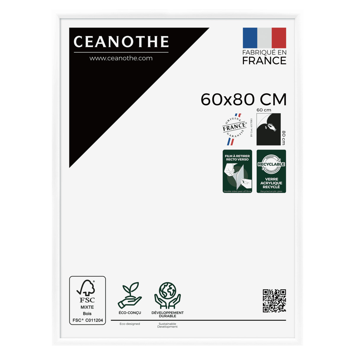 Cadre Photo Exposition En Bois Massif Fsc ESSENTIEL blanc, CEANOTHE