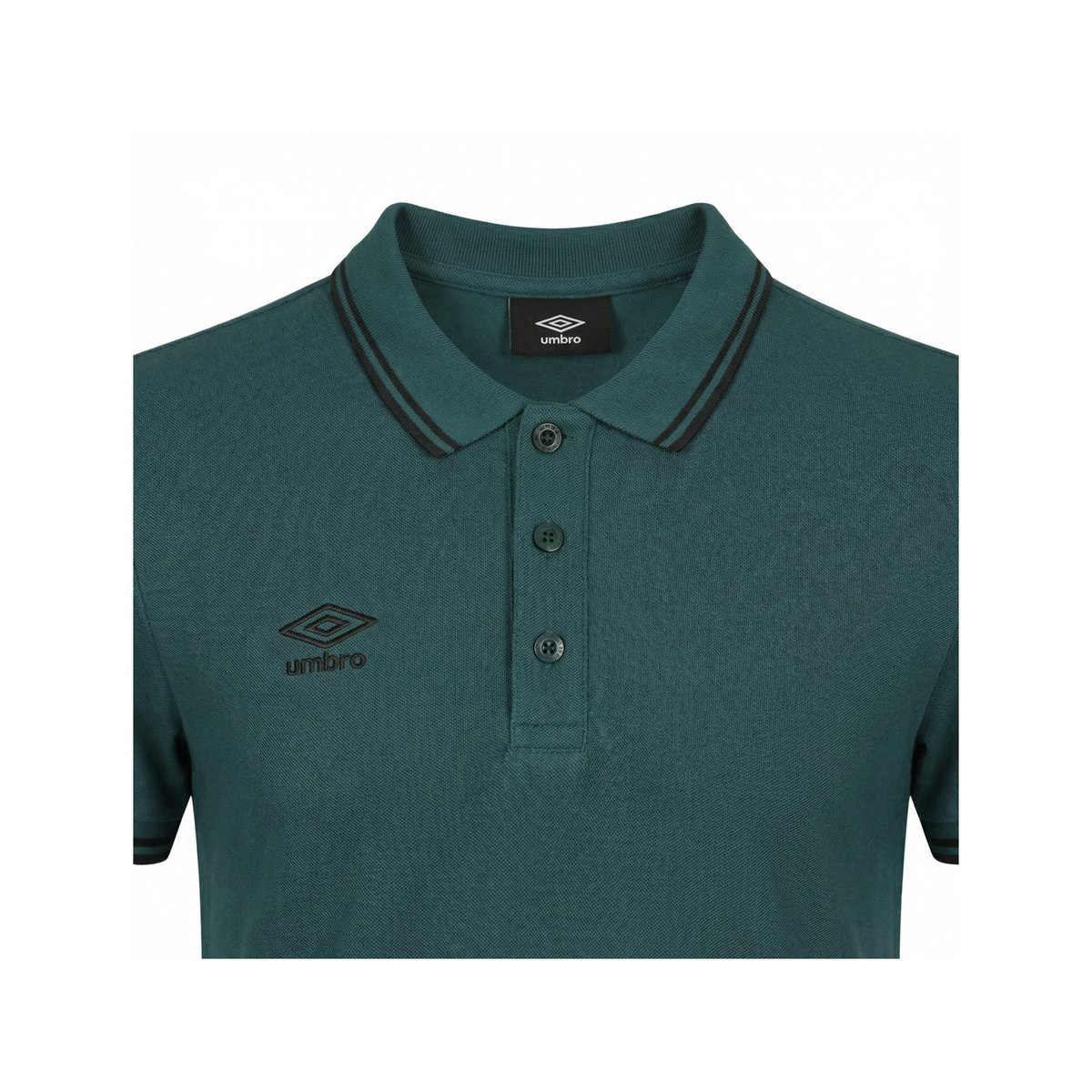 Polo piqué de coton vert sapin/noir, UMBRO