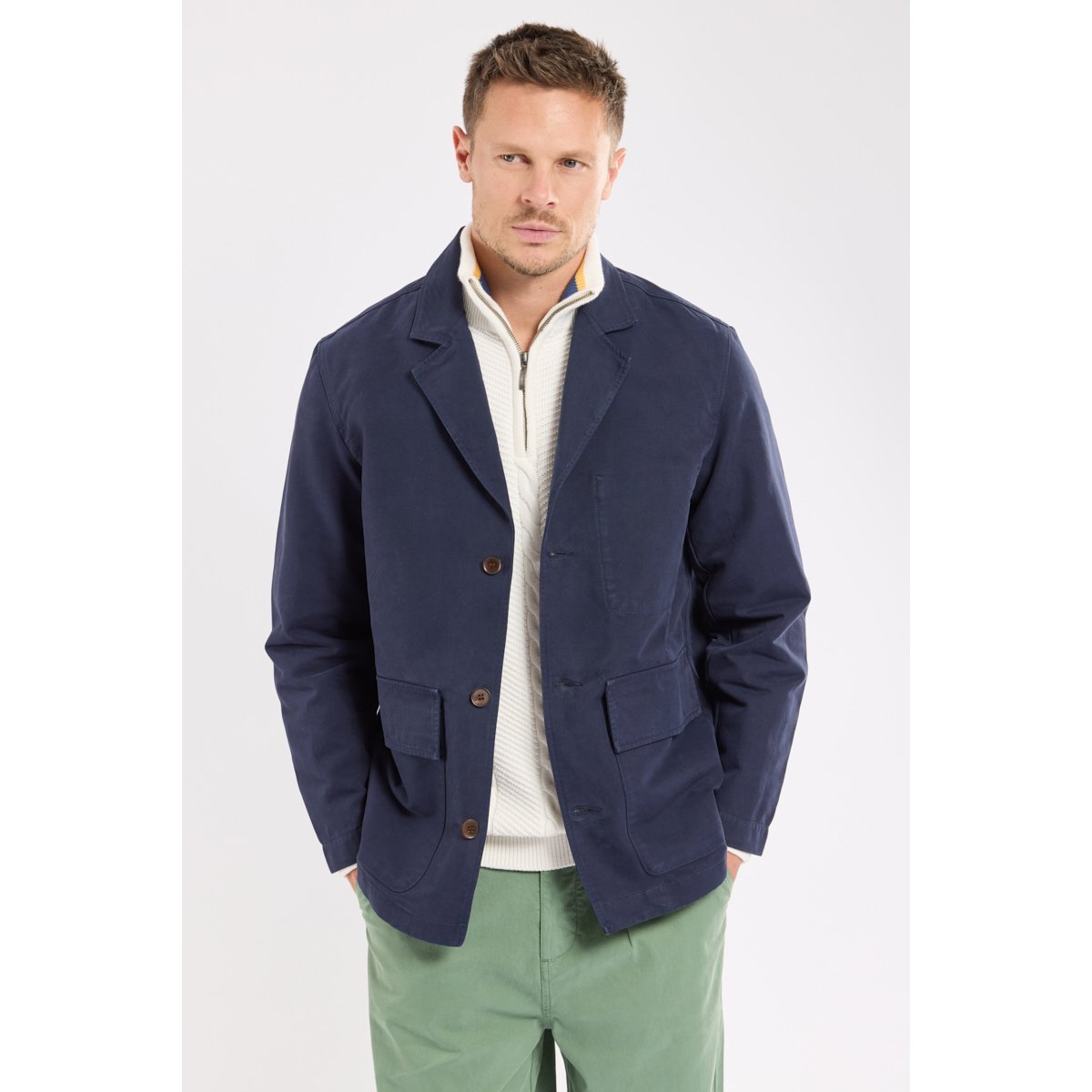 Veste tailleur en coton pour homme marine deep, ARMOR-LUX