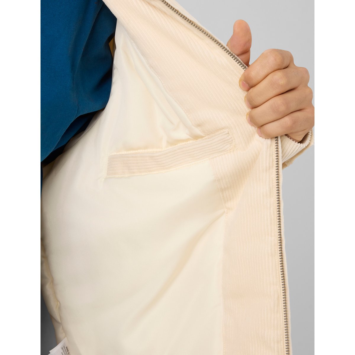 Veste velours zippée naturel, BZB