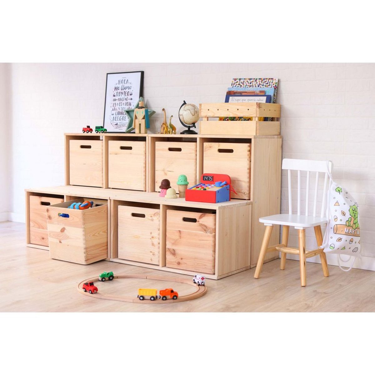 Caisse en pin massif 30 cm Dinamic stackable, ASTIGARRAGA