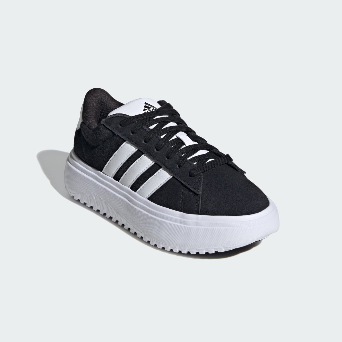Baskets cuir Grand Court Platform Suede noir/blanc, ADIDAS SPORTSWEAR