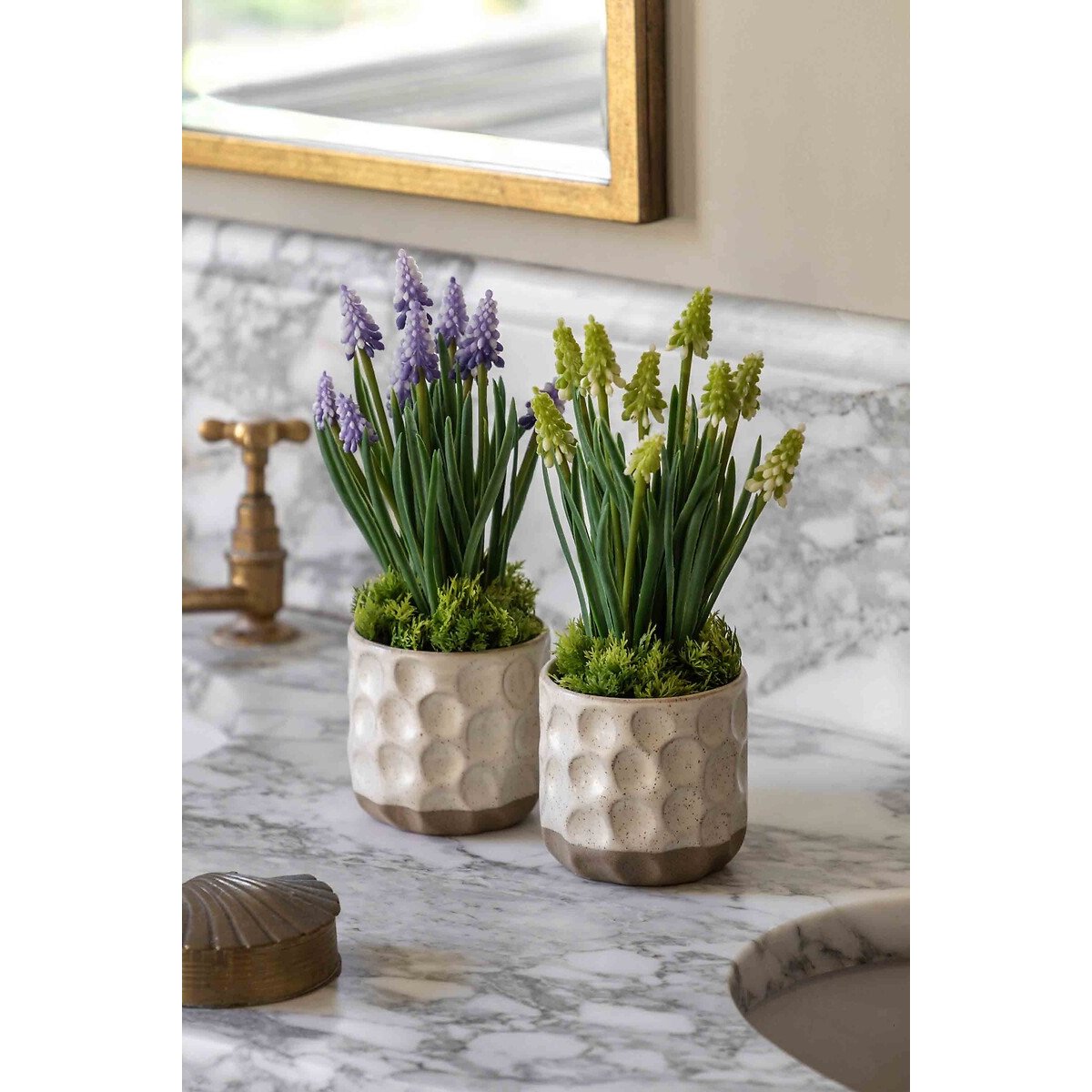 Set of 2 White Spring Hydrangea in Ceramic Pots white, ÉDITÉ