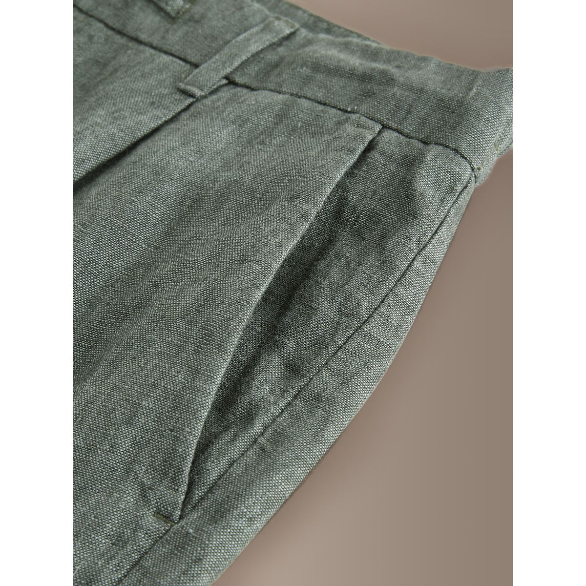 Pantalon chino plissé lin, lot de 2 signature vert, NEXT