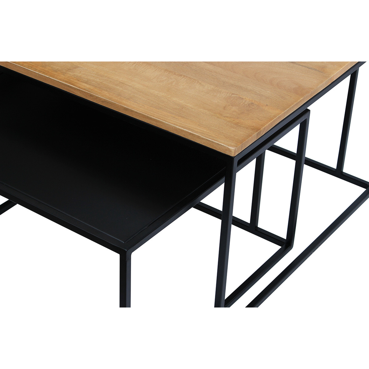 Tables basses design gigognes carrées (lot de 2) TAHL naturel, MILIBOO