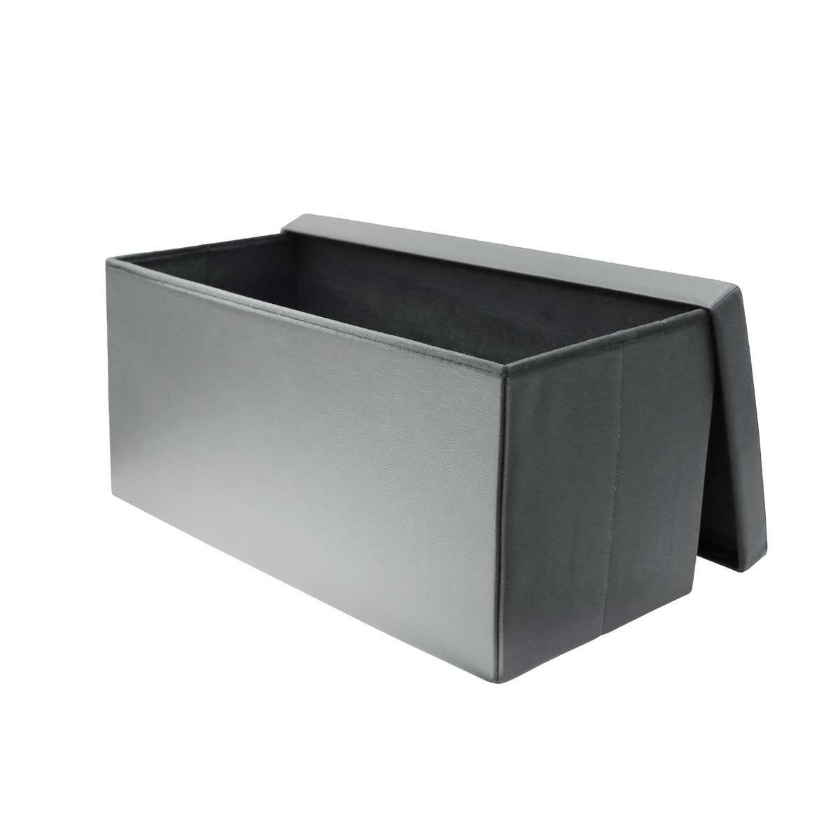Banc coffre de rangement en polyuréthane Zoé Gris gris, EDEN