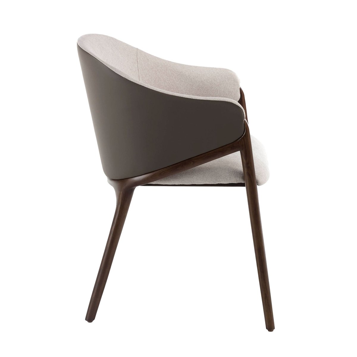 Chaise en tissu et foncé en similicuir beige | taupe | noyer, ANGEL CERDA