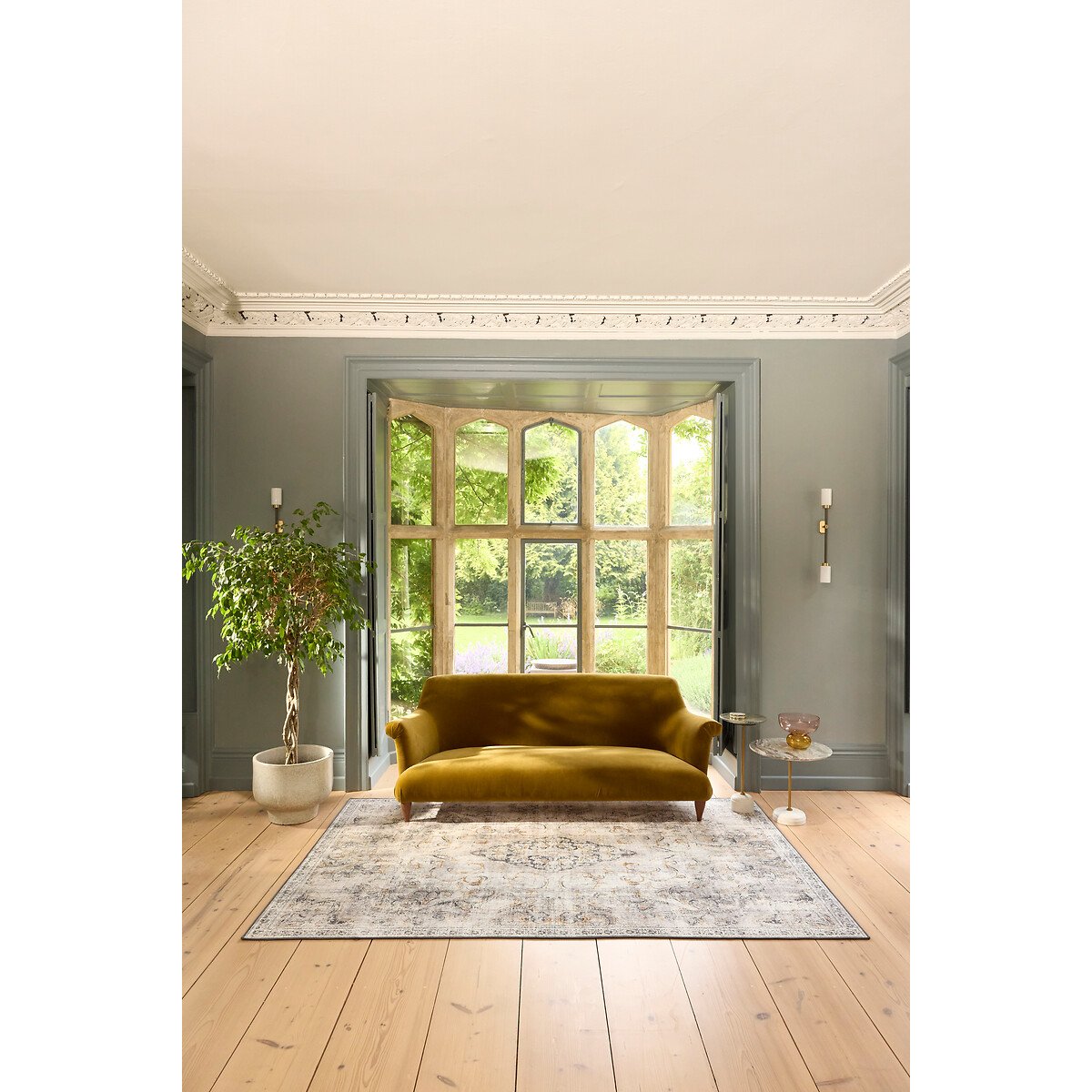 Baroque Eco-Washable Rug grey, HUG RUG