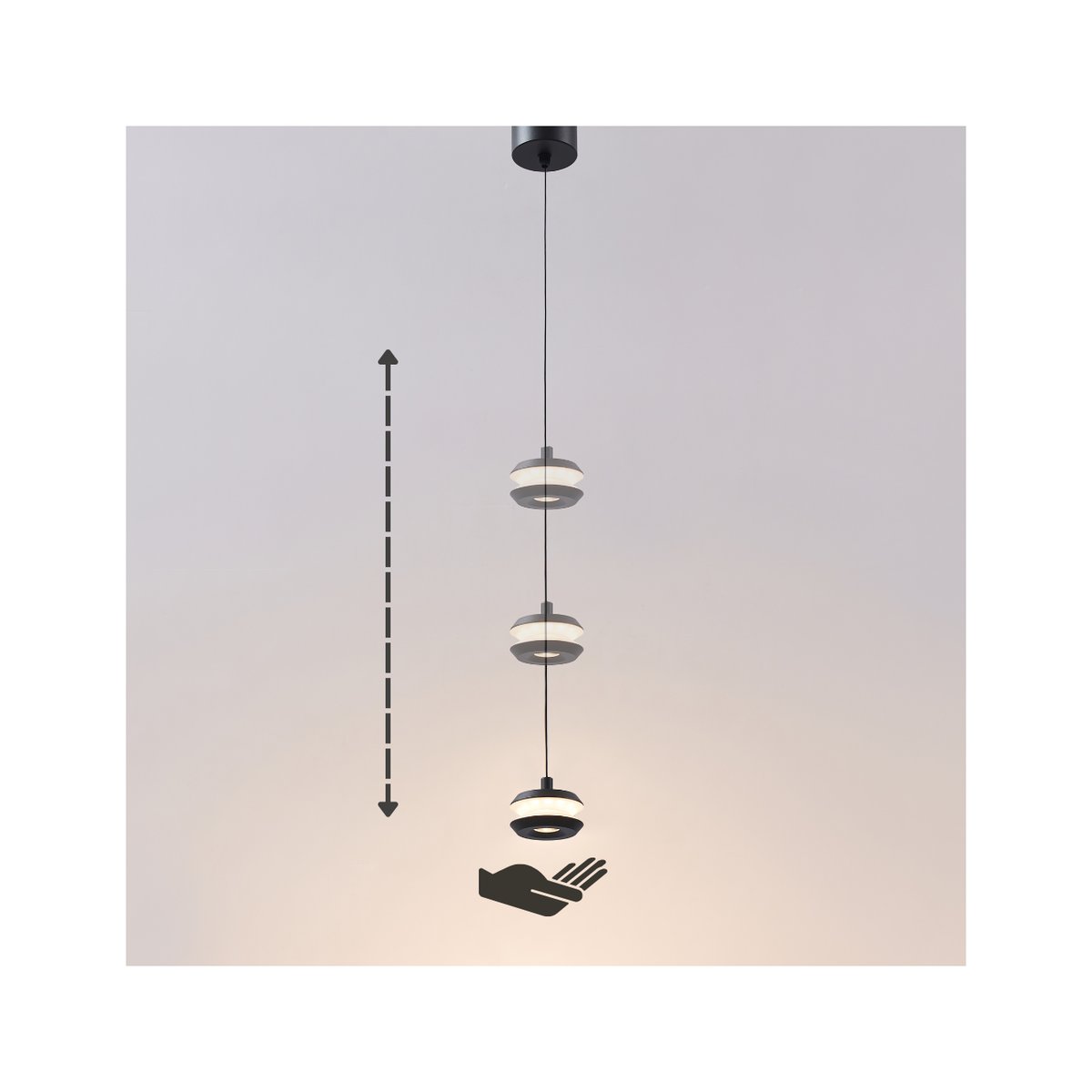 Suspension LED avec câble ajustable - RIVE noir, KOSILUM
