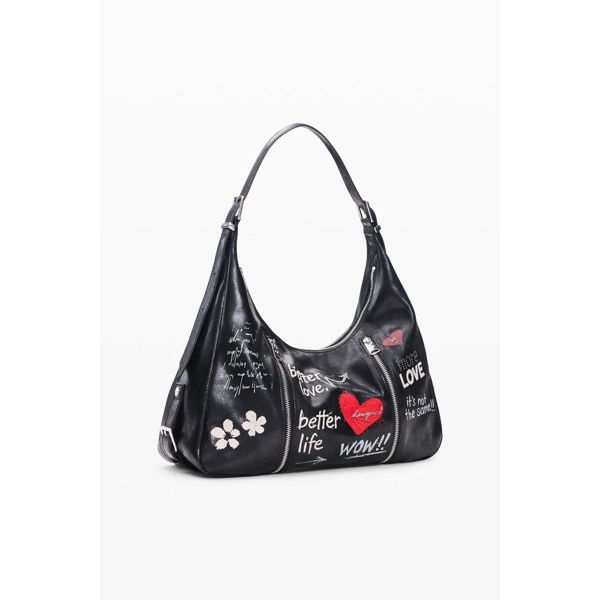 Grand sac Message noir, DESIGUAL