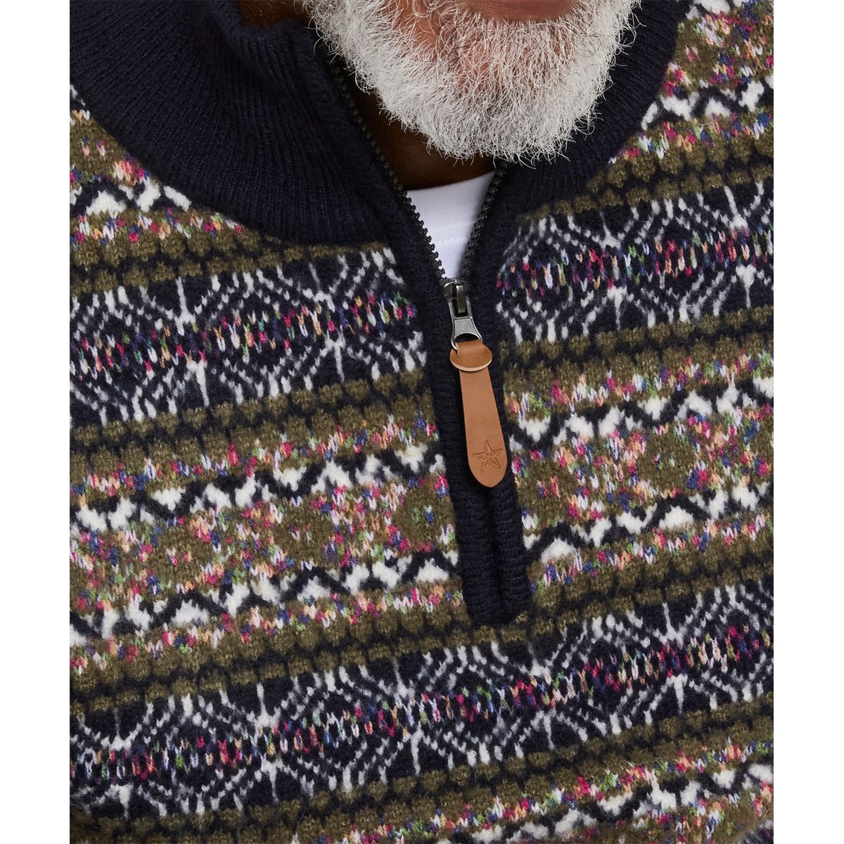 Fantastique Sweat Col Cheminée Jacquard Fair Isle multicolore, JOE BROWNS