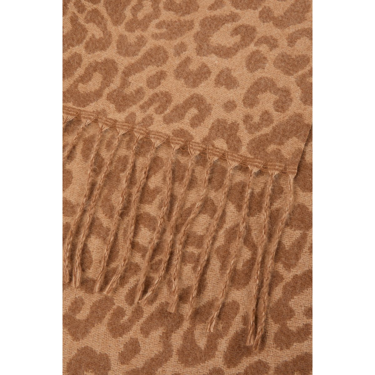 Écharpe motif animalier beige, MORGAN