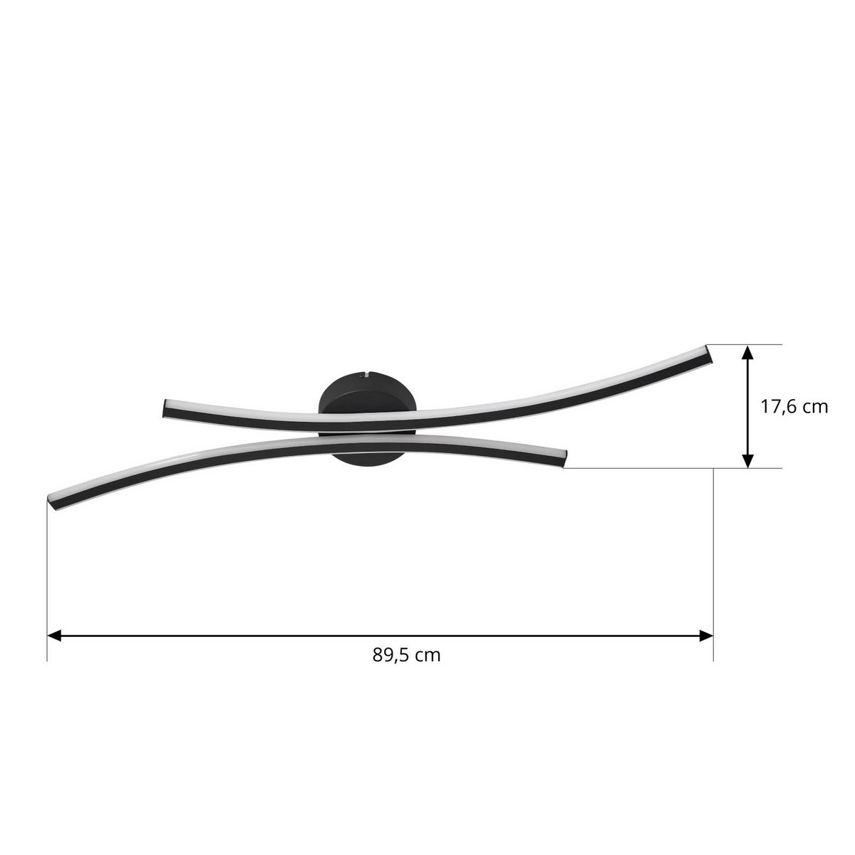 Plafonnier en aluminium moderneLED, Ravion noir, blanc, LINDBY