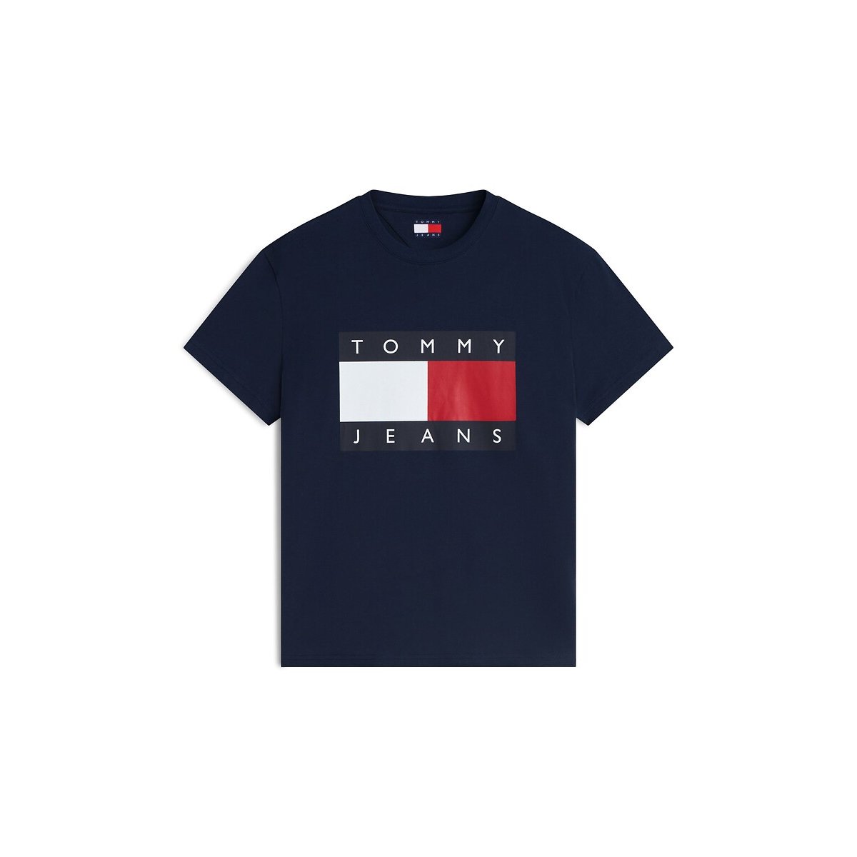 Flag Logo Short Sleeve T-Shirt navy blue, TOMMY JEANS