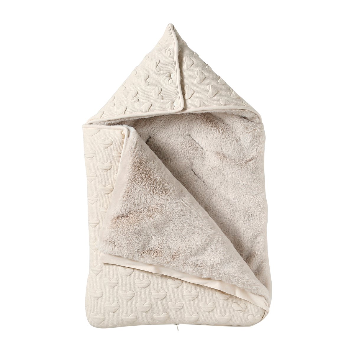 Nid d'ange motif coeur en jacquard beige, VERTBAUDET