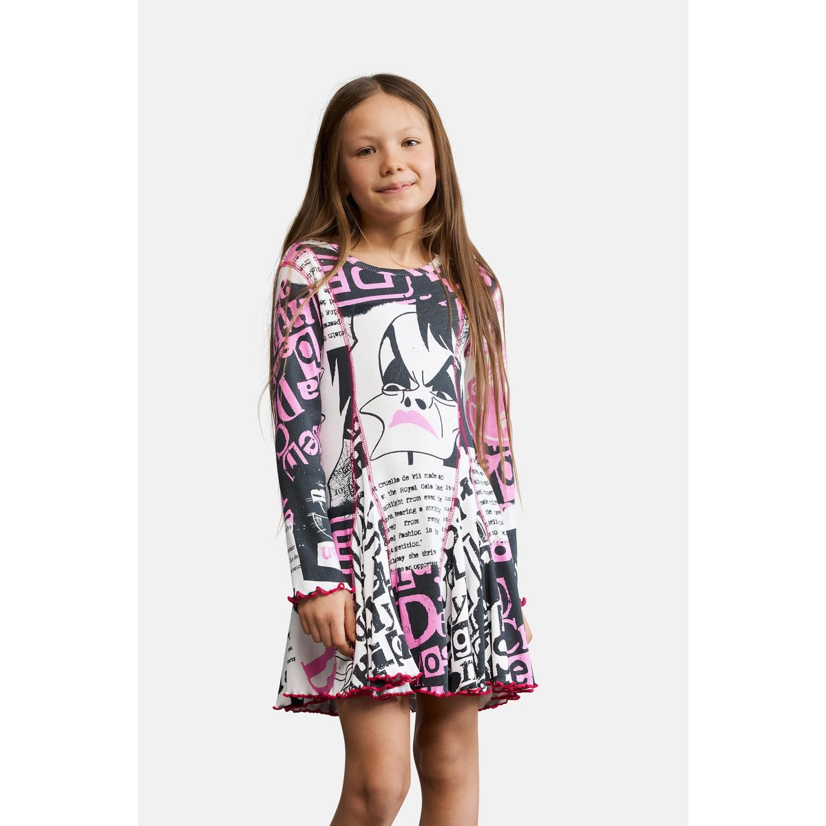 Robe Cruella Disney™ blanc, DESIGUAL