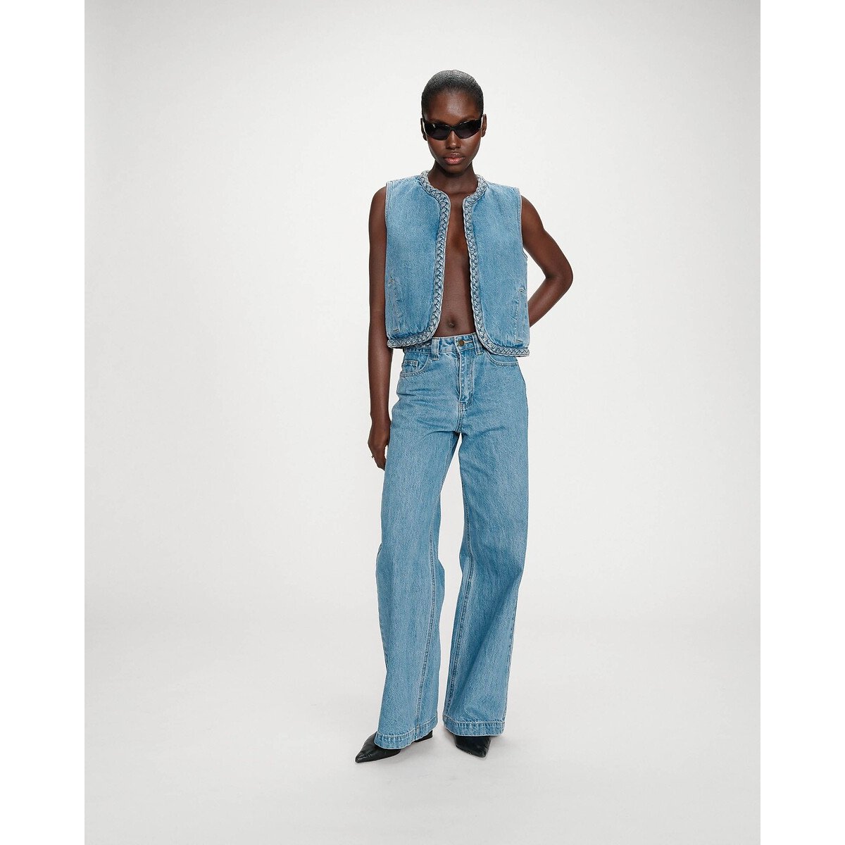 Mouwloos spijkerjack van VERONA denim blauw, GRACE & MILA