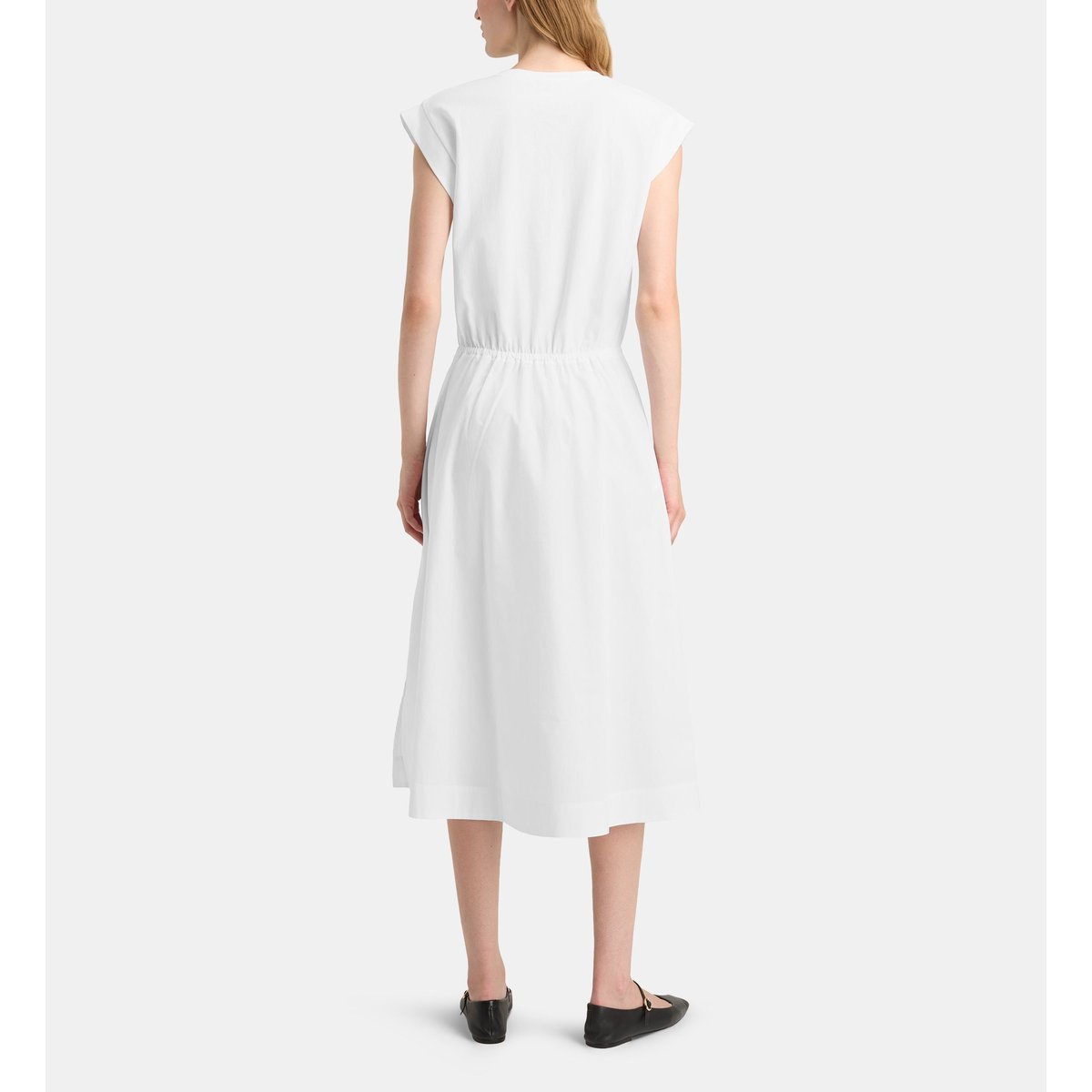 Robe fanion mi longue sans manches coton blanc, GALERIES LAFAYETTE