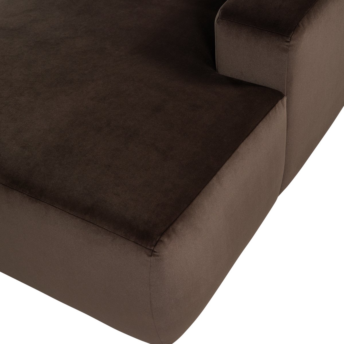 Élément méridienne droite en velours MOJO BASE marron, WOOOD
