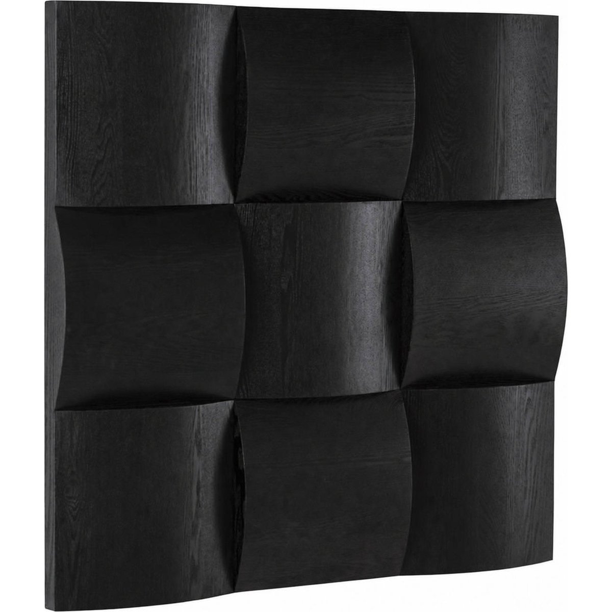 Sculpture murale en bois à relief graphique noir, RECOLLECTION
