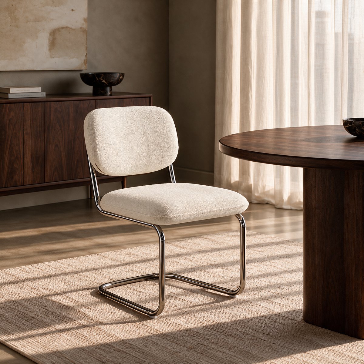 Lot de 2 chaises en velours texturé BLAKE crème, SIA HOME