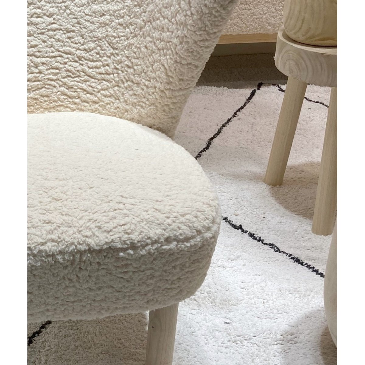 Fauteuil en tissu boucle - ALPES blanc, MATHI DESIGN
