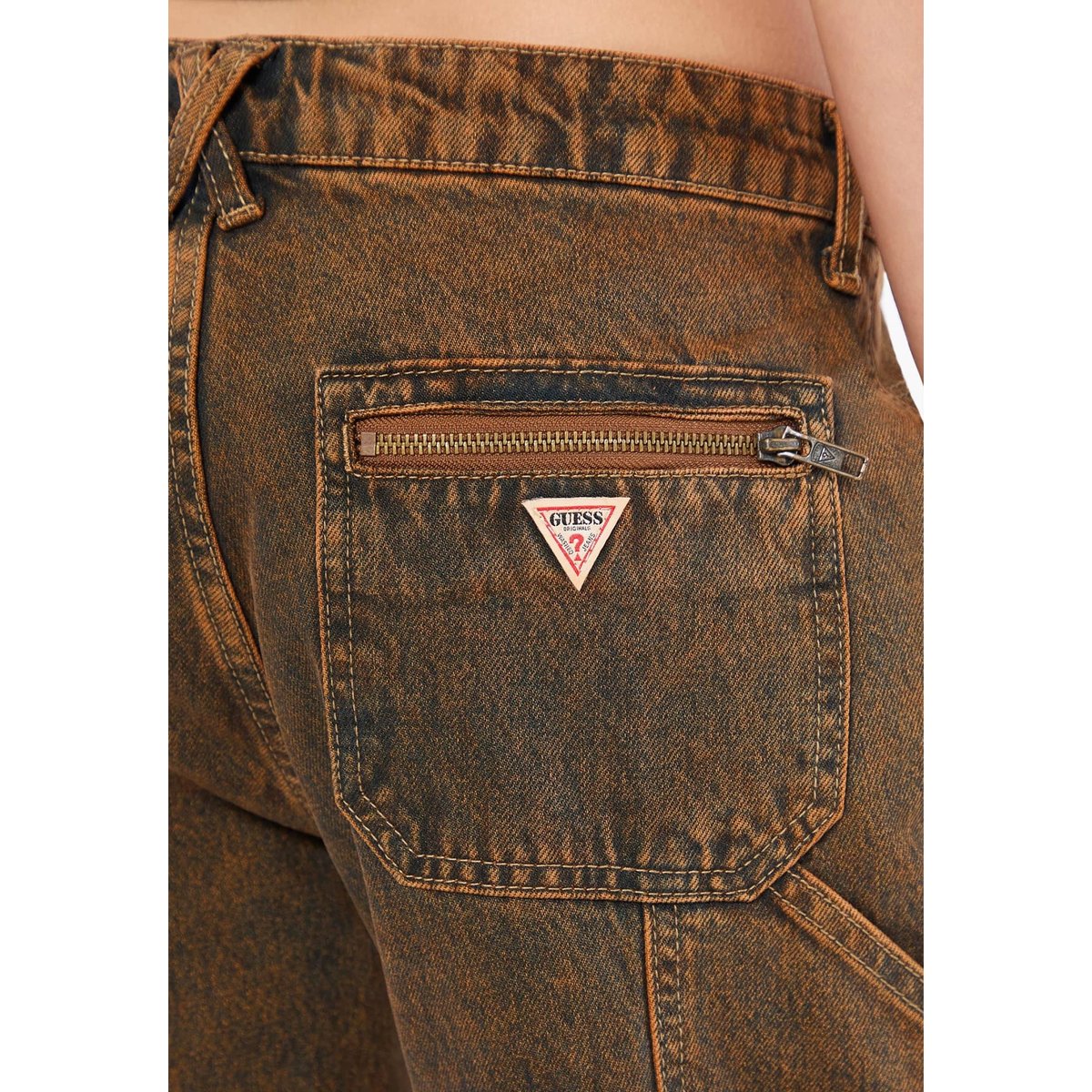 Jean Carpenter Zippé marron, GUESS