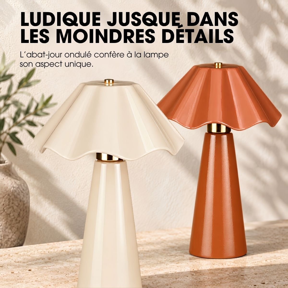 Lampe de table MEERA beige, MICA DECORATIONS