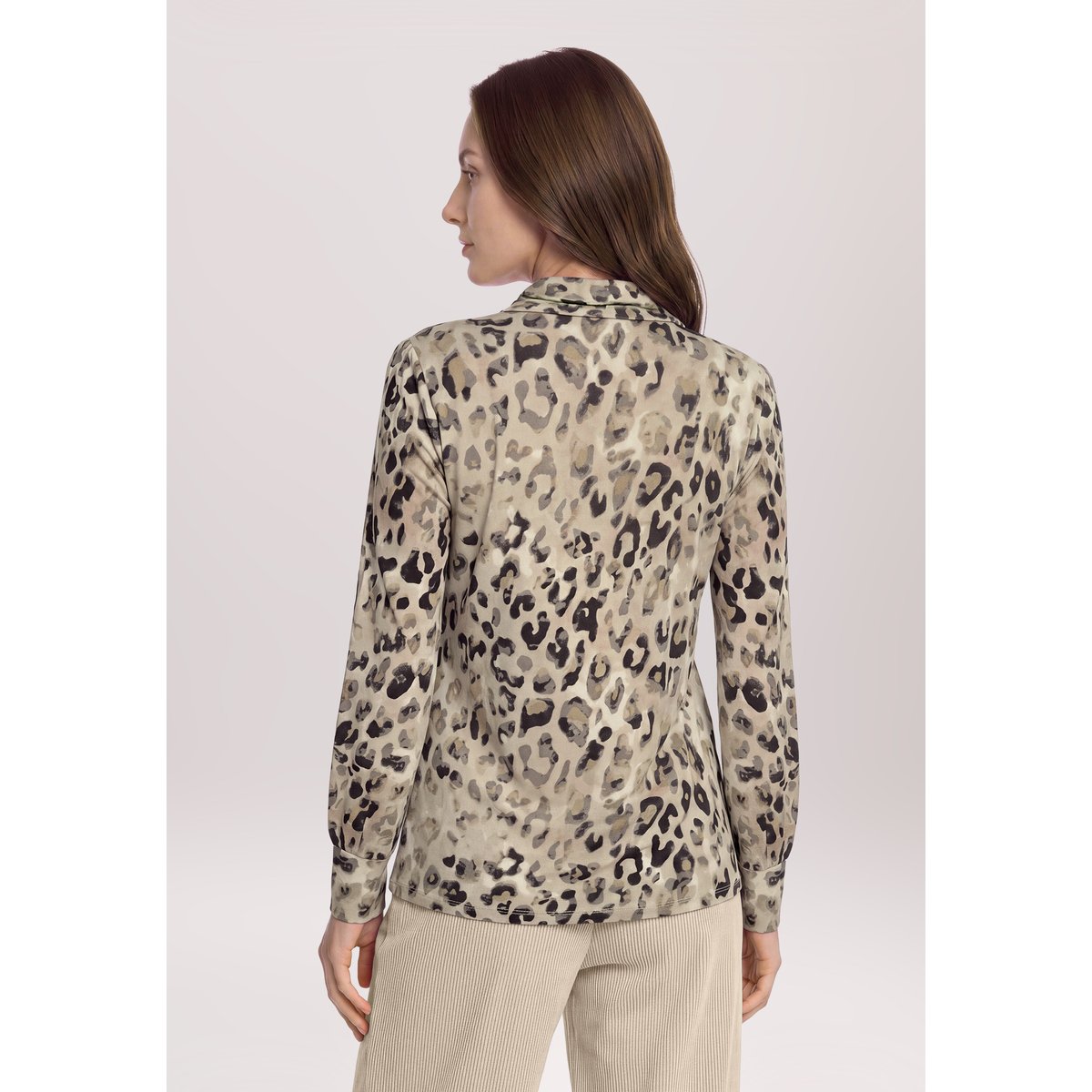 T-shirt à col roulé à col droit gris/beige, BETTY BARCLAY