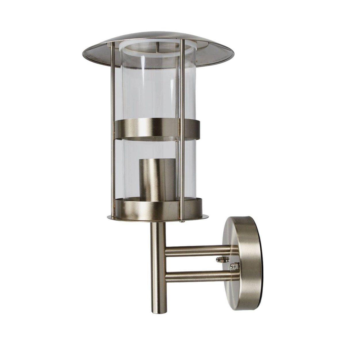 Applique extérieure en inox moderne, Noemi acier inoxydable, transparent, LINDBY