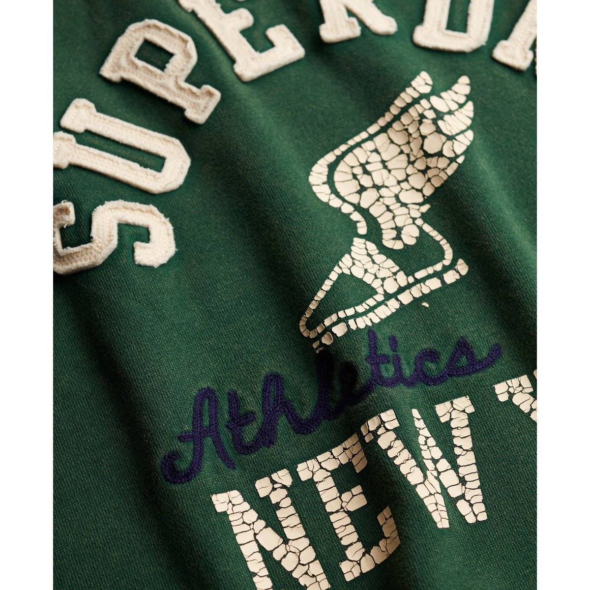 Sweatshirt Vintage Athletic Col Rond vert foncé, SUPERDRY