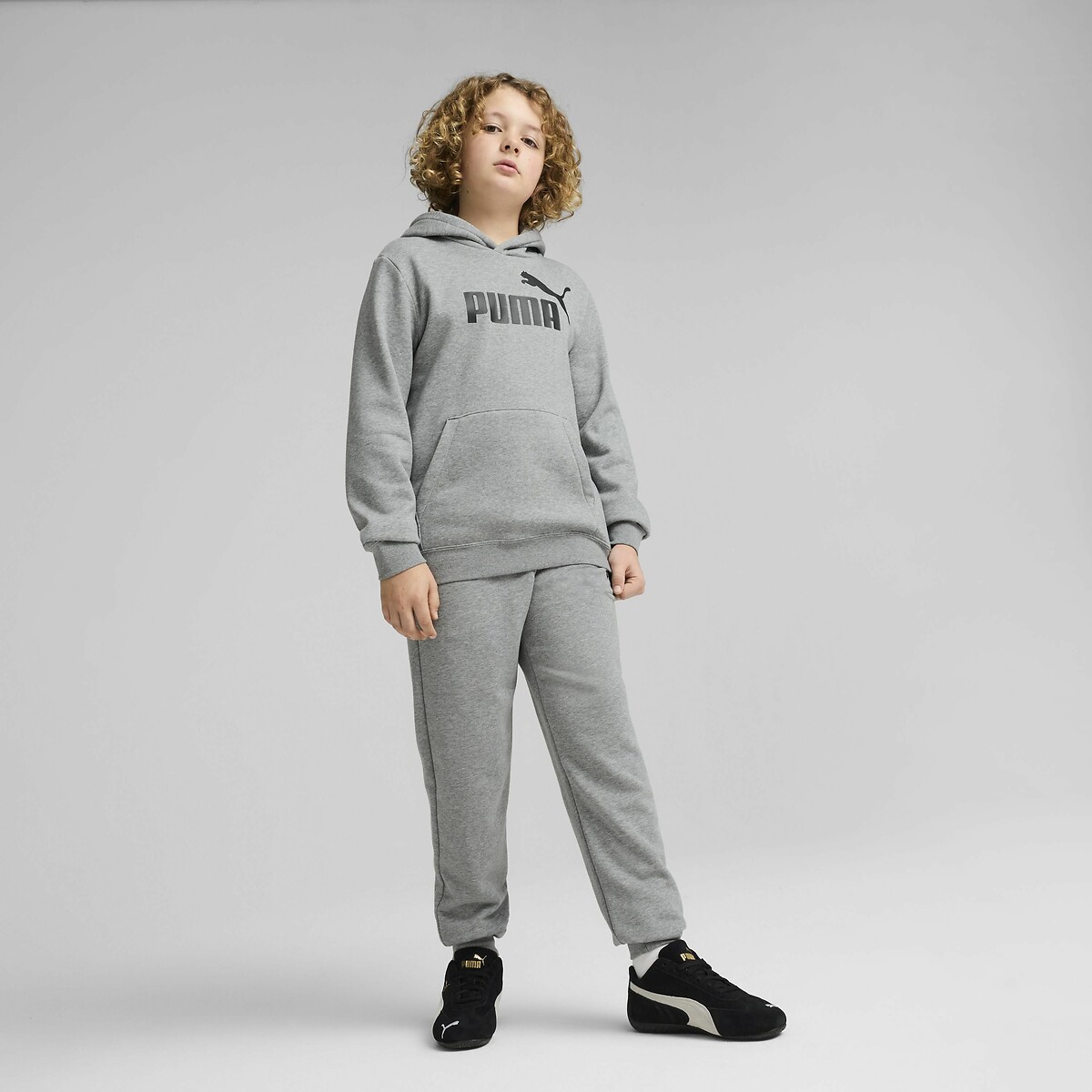 Sweat à capuche en molleton gris, PUMA
