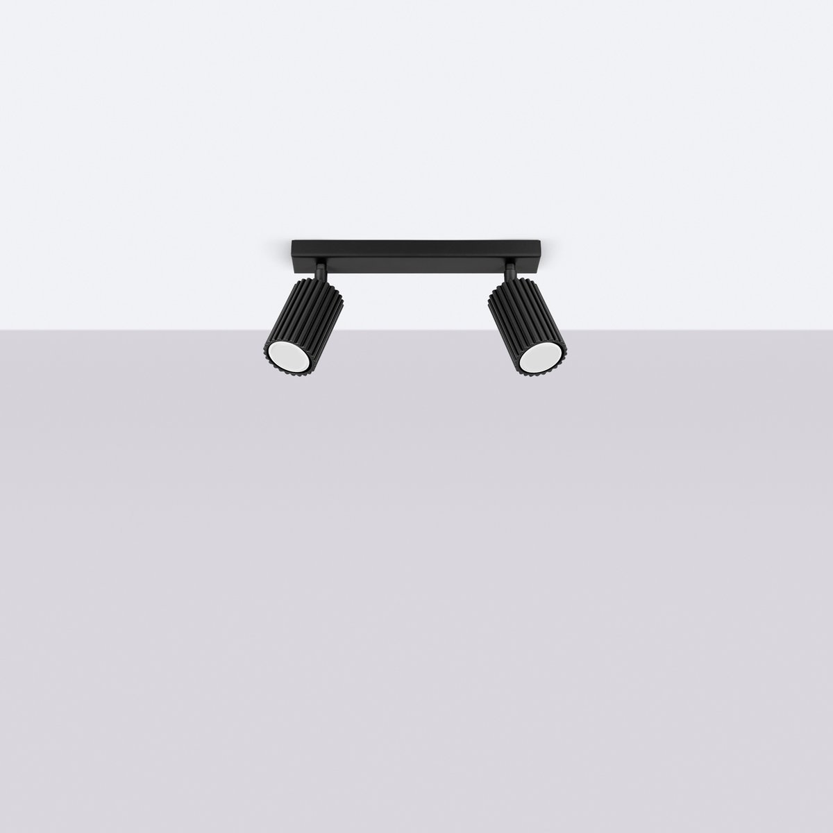 Plafonnier Aluminium Noir GU10 2 Karbon noir, EDEN