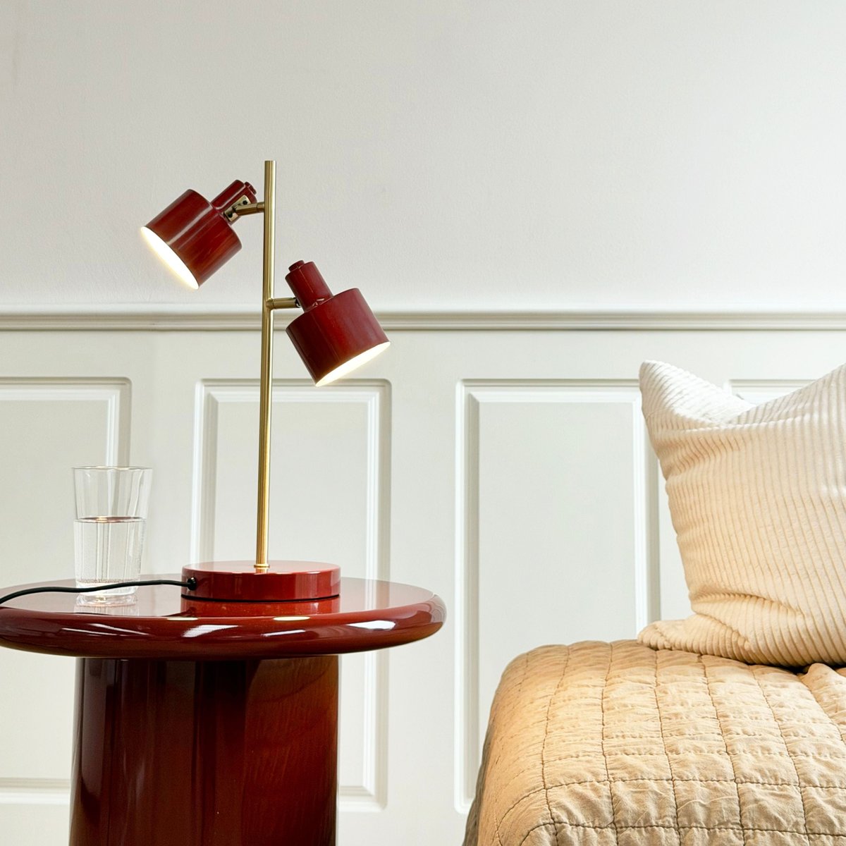 Lampe à poser Ocean en métal coloris rouge foncé, H 41,7 cm rouge foncé., DYBERG LARSEN