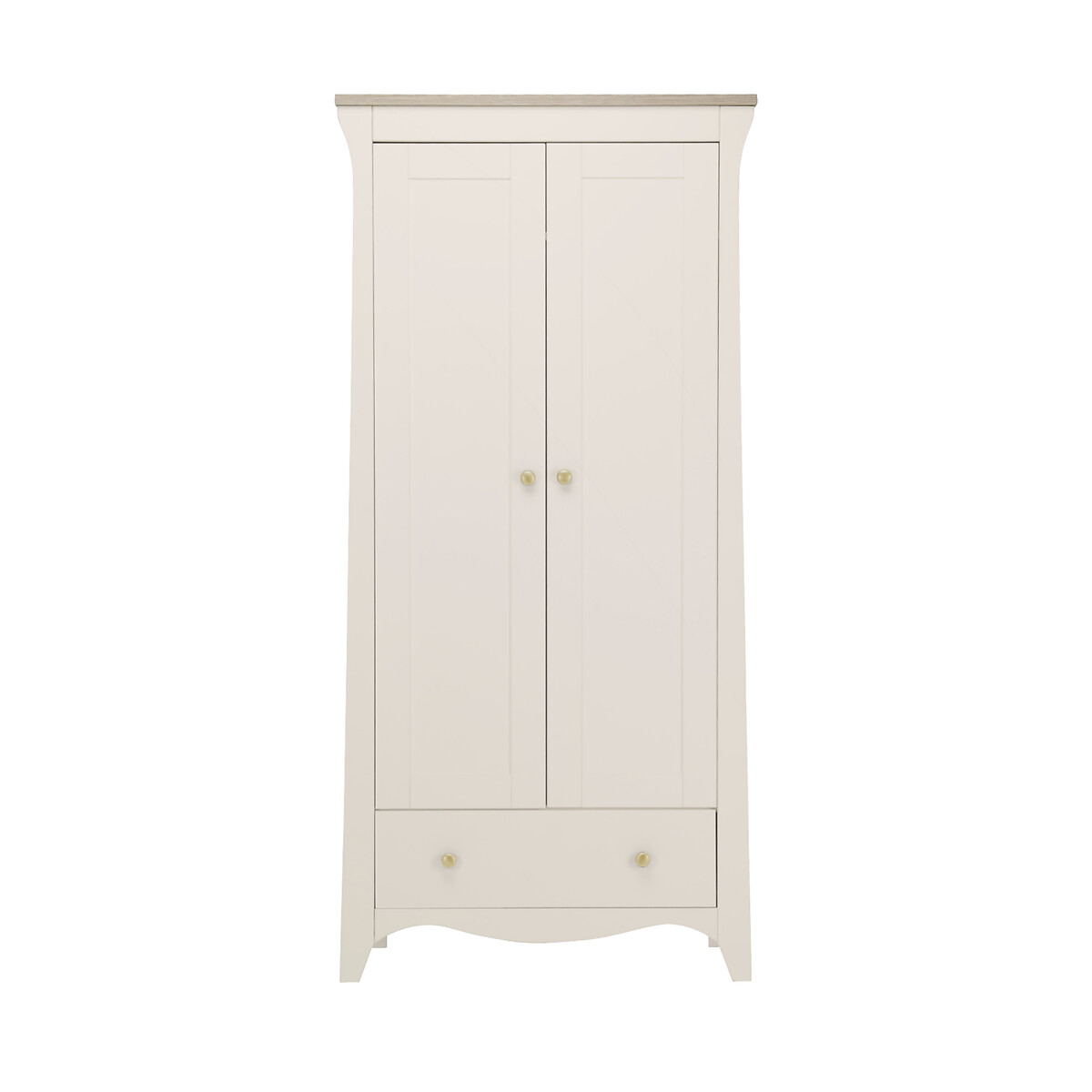 Clara 2 Door Nursery Wardrobe stone beige, CUDDLECO