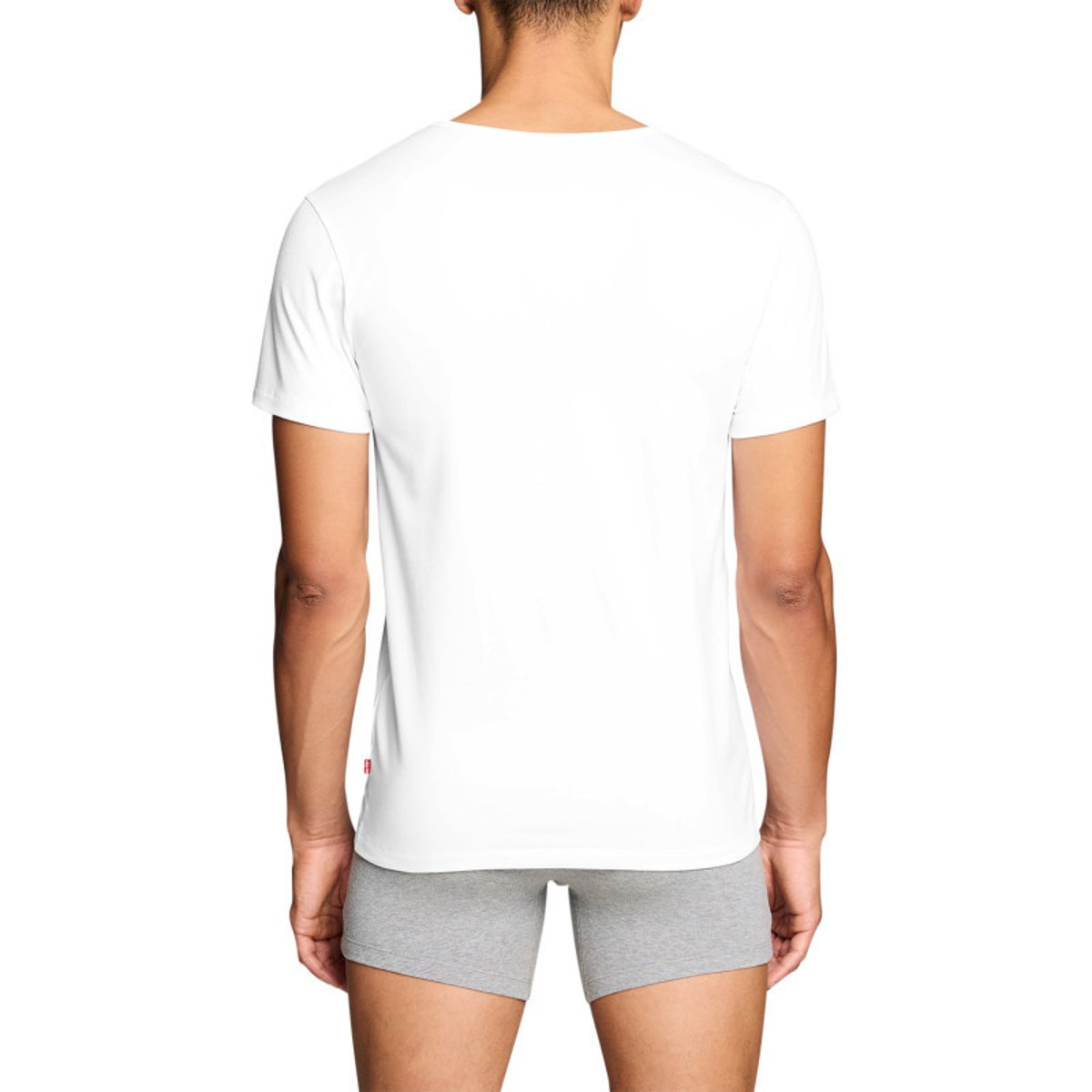 Lot de 2 t-shirts en coton blancs à coupe droite et de cols en v blanc, LEVI'S
